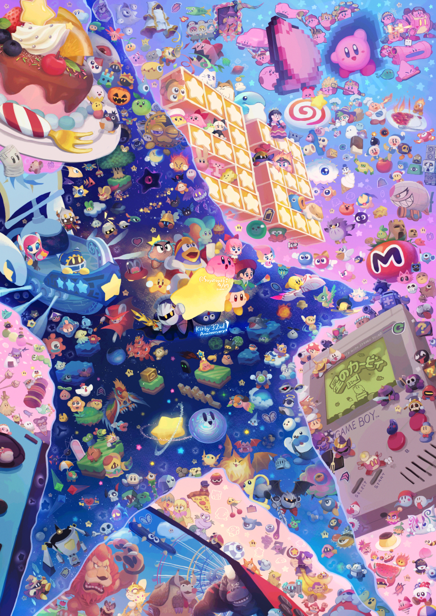 absurdres acro_(kirby) adeleine anniversary apple axe_knight_(kirby) banana bandana bandana_waddle_dee batafire batamon beret bird black_hair blue_bandana blue_eyes bow bow_(weapon) boxboy! brobo broom brown_eyes bug butterfly car_mouth character_request cheese chef_hat chef_kawasaki cherry clawroline clocker commentary_request cone_mouth cool_spook copy_ability copyright_request crown curry curry_rice customer_service_(kirby) dark_matter_(kirby) dark_nebula daroach doc_(kirby) doomer_(kirby) dragoon_(kirby) drawcia dress dyna_blade elfilin elline_(kirby) escargon eyepatch ferris_wheel fish flamberge_(kirby) floaty_the_cell_core_(kirby) flotzo flower food fork francisca_(kirby) fruit fumu_(kirby) galacta_knight galactic_nova galaxia_(sword) game_boy game_boy_(original) glasses gordo gorimondo grapes greater_doomer gryll_(kirby) halcandran_dee halo handheld_game_console hat heavy_mole highres holding holding_bow_(weapon) holding_paintbrush holding_sword holding_weapon hot_head_(kirby) hr-h ice_cream_cone ice_dragon_(kirby) insect javelin_knight kabula keke_(kirby) king_dedede kirby kirby&#039;s_dream_buffet kirby&#039;s_dream_land kirby&#039;s_dream_land_3 kirby&#039;s_epic_yarn kirby&#039;s_return_to_dream_land_deluxe kirby:_planet_robobot kirby:_right_back_at_ya kirby:_star_allies kirby_(series) kirby_64 kirby_air_ride kirby_and_the_forgotten_land kirby_and_the_rainbow_curse kirby_canvas_curse kirby_squeak_squad kirby_super_star kirby_super_star_ultra lalala_(kirby) landia leongar lololo_(kirby) lor_starcutter mace_knight magolor marx_(kirby) master_crown maxim_tomato meta_knight mirra_(kirby) mouthful_mode mr._bright mr._p._umpkin mr._shine multiple_girls multiple_persona n-z nesp nintendo nintendo_switch noddy_(kirby) notched_ear nyupun_(kirby) one_eye_closed onigiri open_mouth paintbrush party_hat pink_hair pix_(kirby) pizza pizza_slice polof primal_awoofy prince_fluff qbby red_bow red_flower red_hat rice ripple_star_queen robobot_armor sailor_hat sailor_waddle_dee sandbag_(smash_bros) shiro_(kirby) shuriken sillydillo simirror spinni spoon storo suitcase sunglasses super_smash_bros. susie_(kirby) suyasuyabi sword tac_(kirby) tedhaun telepathos top_hat tree triangular_eyewear trident_knight vividria void_soul void_termina waddle_dee waddle_doo wapod warp_star watermelon watermelon_slice weapon whispy_woods white_hair wings zan_partizanne zero_(kirby)