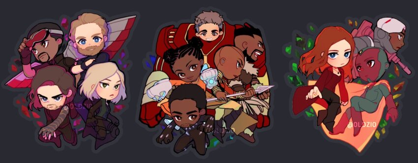 4girls 6+boys arc_reactor armor artist_name avengers:_infinity_war avengers_(series) bald beard black_background black_bodysuit black_footwear black_hair black_jacket black_panther_(marvel) black_pants black_widow blonde_hair blue_bodysuit blue_eyes bodysuit boots brother_and_sister brown_eyes brown_hair bruce_banner bucky_barnes cape captain_america closed_mouth colored_skin commentary crossed_arms crystal dark-skinned_female dark-skinned_male dark_skin double_bun english_commentary facial_hair fake_wings fingernails forehead_jewel full_armor full_body gem goggles goggles_on_head green_bodysuit green_skin grey_armor grey_eyes grey_hair hair_bun hikazio holding holding_polearm holding_weapon hulkbuster jacket james_rhodes jewelry long_sleeves looking_afar looking_at_another looking_at_viewer m&#039;baku marvel marvel_cinematic_universe mechanical_wings multicolored_skin multiple_boys multiple_girls natasha_romanoff necklace okoye open_clothes open_jacket open_mouth orange_cape panties pants polearm power_armor prosthesis prosthetic_arm red_armor red_eyes red_gemstone red_jacket red_shirt red_skin sam_wilson shirt short_hair short_sleeves shuri_(marvel) siblings simple_background smile spear steve_rogers superhero_costume t&#039;challa teeth the_falcon underwear v-shaped_eyebrows vision_(marvel) wanda_maximoff war_machine weapon wings winter_soldier wristband yellow_panties