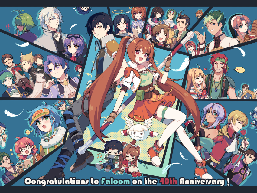 ... 6+boys 6+girls ^_^ adjusting_eyewear ahoge alan_richard albert_russell anelace_elfead animal_on_arm anniversary armor ascot bag baguette belt belt_pouch beret bird bird_on_arm black_coat black_footwear black_hair black_pants black_shirt blank_eyes bleublanc blonde_hair blue_background blue_capelet blue_dress blue_eyes blue_hair blue_headwear blue_shirt blush boots bread brown_capelet brown_gloves brown_hair camera campanella_(eiyuu_densetsu) capelet cassius_bright chibi china_dress chinese_clothes cigarette closed_eyes closed_mouth coat collar collared_shirt commentary cropped_jacket cross_scar dan_russell_(eiyuu_densetsu) dark-skinned_female dark_skin don_capua dorothy_hyatt dress drop_shadow earrings eiyuu_densetsu english_text erika_russell_(eiyuu_densetsu) estelle_bright facial_hair facial_scar falcom feathers finger_to_mouth fingerless_gloves flower folding_fan food forehead_protector frilled_collar frills full_body fur-trimmed_jacket fur_trim georg_weissmann gilbert_stein glasses gloves goggles goggles_on_head green_eyes green_hair green_jacket green_sash green_vest grey_pants grin hair_between_eyes hair_ornament hair_ribbon hair_slicked_back hairband halo hand_fan harmonica hat headband heart highres holding holding_bag holding_camera holding_fan holding_flower holding_food holding_instrument holding_weapon holding_wrench hoop_earrings index_finger_raised instrument jacket jewelry josette_capua joshua_bright julia_schwarz karin_astray kevin_graham kirika_rouran kloe_rinz kurt_nardin kyle_capua leather leather_gloves lechter_arundel lena_bright leonhardt_(eiyuu_densetsu) letterboxed light_green_hair light_purple_hair long_hair looking_at_viewer luciola_(eiyuu_densetsu) mask maximillian_cid medium_hair military military_uniform miniskirt monster mueller_vander multicolored_hair multiple_boys multiple_girls multiple_views music musical_note mustache necklace nial_burns o-ring olivert_reise_arnor one_eye_closed opaque_glasses open_clothes open_jacket open_mouth orange_legwear orange_shoes orange_skirt own_hands_together pants paper_bag parted_bangs pendant pink_hair playing_instrument polearm pouch purple_eyes purple_jacket purple_shirt red_ascot red_dress red_eyes red_footwear red_gloves red_hair red_jacket renne_(eiyuu_densetsu) ribbon ries_argent rose rufina_argent sash scar scar_on_cheek scar_on_face scherazard_harvey shaded_face sharlorc shirt shoes short_hair shoulder_armor siblings sieg_(eiyuu_densetsu) silver_hair simple_background sitting skirt sleeping smile sora_no_kiseki sparkle sparkling_eyes spiked_hair spoken_blush spoken_ellipsis staff steel-toe_boots strap streaked_hair stuffed_animal stuffed_rabbit stuffed_toy sunglasses sweatdrop thighhighs thumbs_up tinted_eyewear tita_russell twintails underbust veil very_long_hair vest visor_cap walter_kron waving weapon white_ascot white_coat white_jacket white_legwear white_shirt wrench x_hair_ornament yellow_eyes yellow_headwear yellow_ribbon zettai_ryouiki zin_vathek zzz