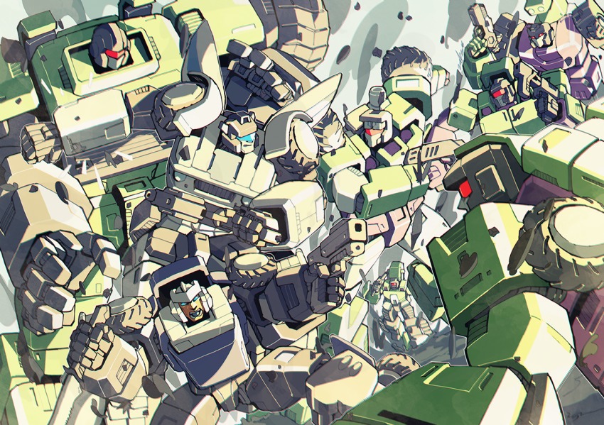autobot bonecrusher borezet constructicon decepticon fighting gun hook jazz_(transformers) long_haul_(transformers) mixmaster scavenger_(transformers) scrapper tracks_(transformers) transformers weapon