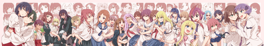 6+girls absurdres achiga_school_uniform aislinn_wishart akado_harue amae_koromo anetai_toyone annotation_request arakawa_kei arm_around_shoulder atago_hiroe atago_kinue atarashi_ako blonde_hair blue_eyes blunt_bangs blush bob_cut character_request closed_eyes crazy_eyes etopen food frown fukuji_mihoko green_eyes hair_bun hanada_kirame hand_on_own_hip haramura_nodoka heterochromia highres himematsu_school_uniform hirose_sumire holding holding_food hug ice_cream_cone ikeda_kana iwato_kasumi jacket japanese_clothes jindai_komaki kajiki_yumi kakura_kurumi kanbara_satomi karijuku_tomoe kataoka_yuuki kazekoshi_school_uniform kiyosumi_school_uniform kosegawa_shiromi long_hair long_image long_skirt looking_at_another matsumi_yuu medium_skirt miko miniskirt miyamori_school_uniform miyanaga_saki miyanaga_teru multiple_girls naked_jacket oohoshi_awai open_clothes open_jacket open_mouth pantyhose pleated_skirt red_hair sagimori_arata saki saki_(manga) saki_achiga-hen school_uniform shimizudani_ryuuka shindouji_school_uniform shiraitodai_school_uniform short_hair single_hair_bun skirt smile someya_mako standing suga_kyoutarou takakamo_shizuno takei_hisa takimi_haru tearing_up touyoko_momoko track_jacket tsuchinoko_(muni_muni) tsujigaito_satoha tsuruga_school_uniform tsuruta_himeko usuzawa_sae usuzumi_hatsumi wide_image yandere