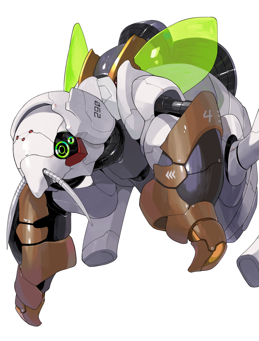absurdres bug gen_3_pokemon green_eyes highres mechanization nincada nintendo no_humans pokemon pokemon_(creature) robot simple_background white_background yunimaru