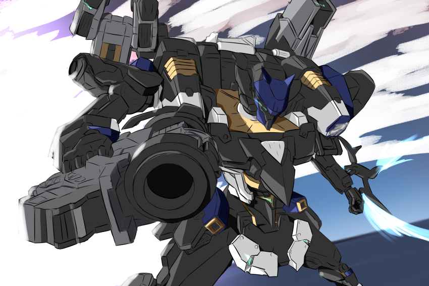 armored_core armored_core_vi:_fires_of_rubicon energy_sword flying gun highres laser mecha no_humans robot sword v.iv_rusty weapon weapons