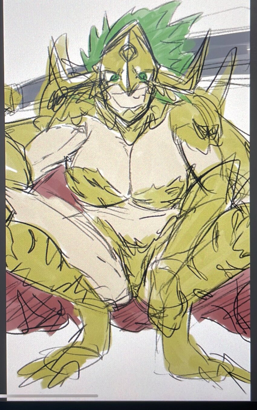 1girl armor breasts digimon digimon_(creature) female_focus helmet highres horns kinkakumon large_breasts smile solo spread_legs