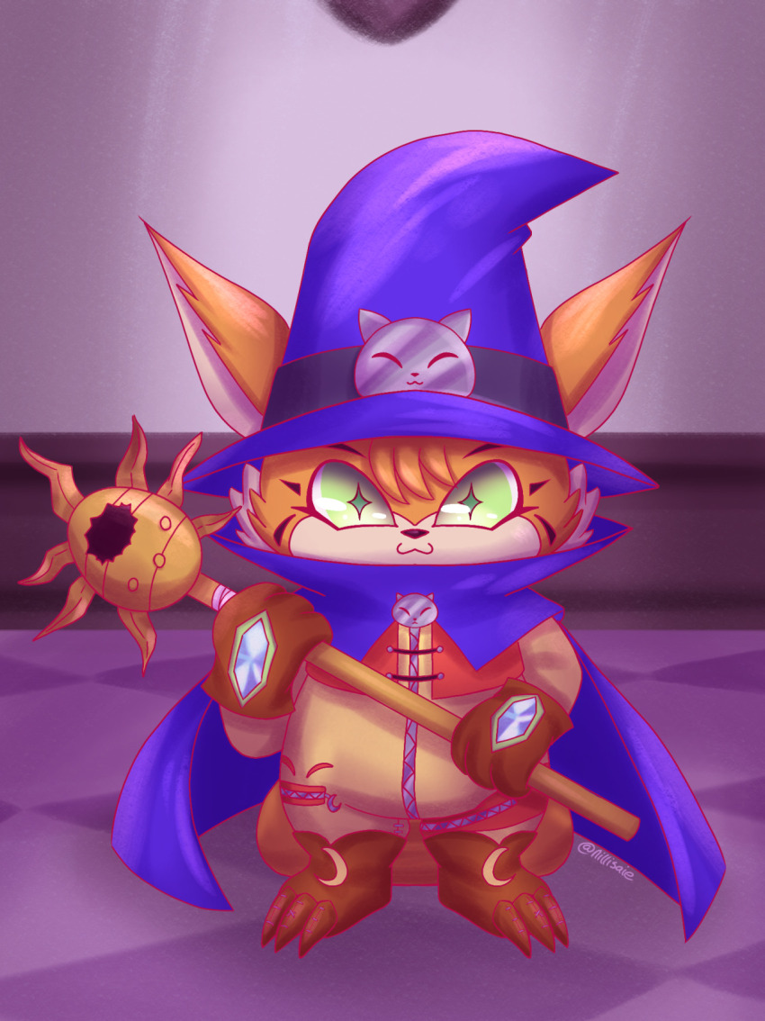 cat cosplay digimon digimon_(creature) fluffy highres meicoomon multiple_tails symbol-shaped_pupils tail wizarmon wizarmon_(cosplay)