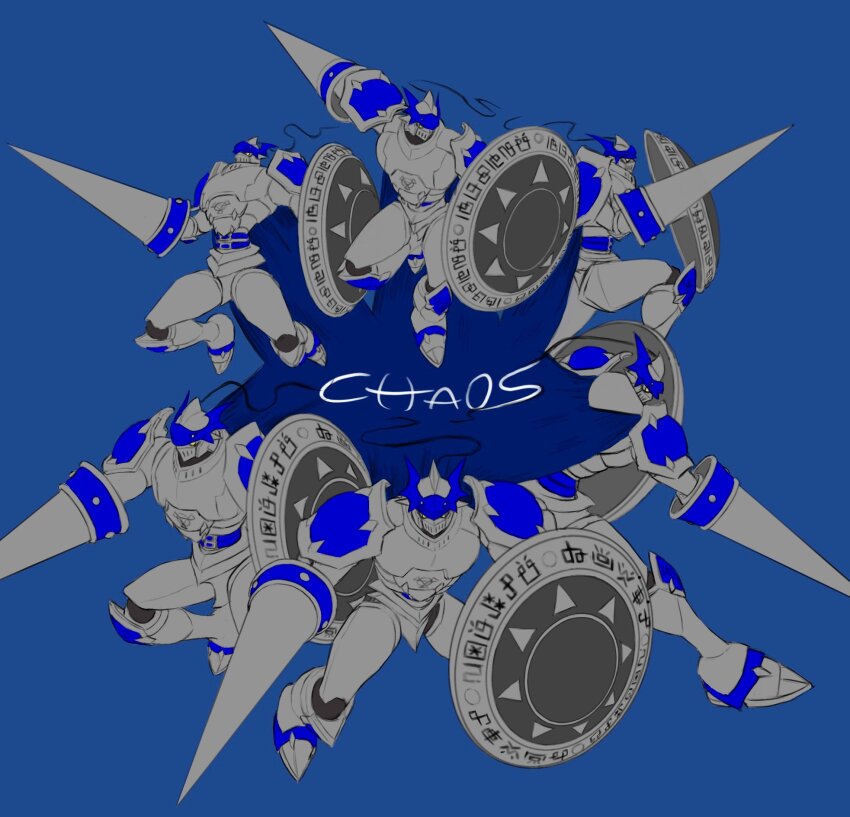 armor cape chaosdukemon digimon digimon_(creature) digital_hazard full_armor highres lance polearm weapon