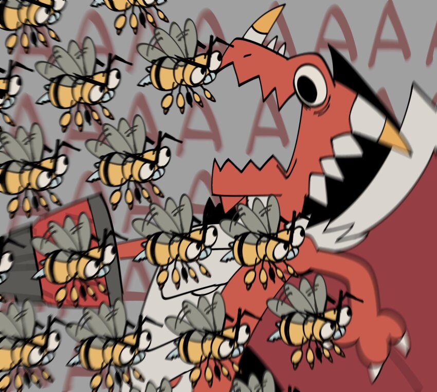 bee bug claws digimon digimon_(creature) dragon examon funbeemon highres insect looking_at_another wings