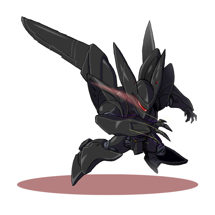 chibi claws glowing highres ibuki_sakura_(sgw_v07) kidou_keisatsu_patlabor mecha mechanical_wings no_humans open_hand robot science_fiction solo type_j-9_griffon visor white_background wings