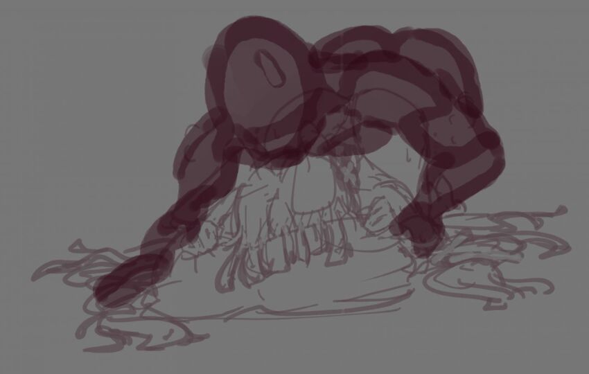 1boy 1girl grimms_notes kaguyahime_(gekkou)_(grimms_notes) monochrome noel8890 prone_bone sex sex_from_behind sketch source_request transparent