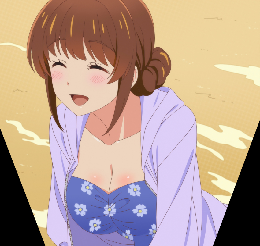 1girl absurdres anime_screenshot breasts cleavage fuufu_ijou_koibito_miman. highres large_breasts sakurazaka_shiori stitched third-party_edit