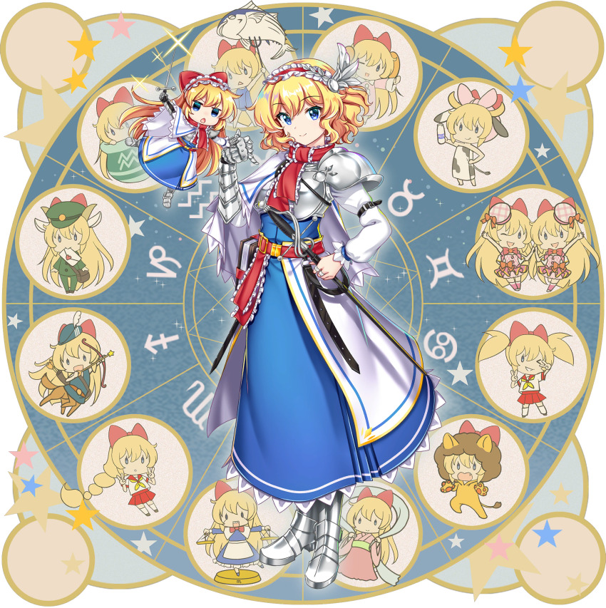 2girls alice_margatroid aquarius_(symbol) aquarius_(zodiac) cancer_(symbol) cancer_(zodiac) capricorn_(symbol) capricorn_(zodiac) gemini_(symbol) gemini_(zodiac) highres multiple_girls non-web_source pisces_(symbol) rotte_(1109) sagittarius_(symbol) sagittarius_(zodiac) scorpio_(symbol) scorpio_(zodiac) shanghai_doll tagme taurus_(symbol) taurus_(zodiac) touhou touhou_lostword zodiac