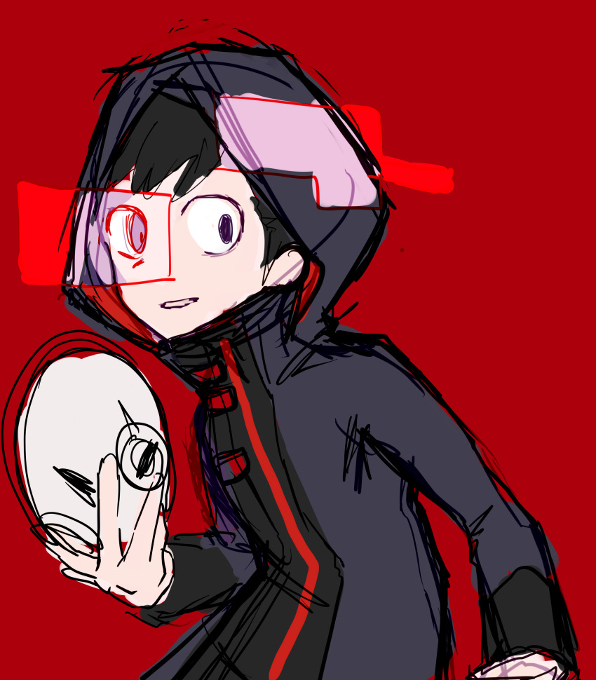absurdres amasawa_keisuke black_eyes black_hair cosplay digimon digimon_story:_cyber_sleuth digimon_story:_cyber_sleuth_hacker&#039;s_memory highres hood k_(digimon) k_(digimon)_(cosplay) looking_at_viewer mask short_hair smile