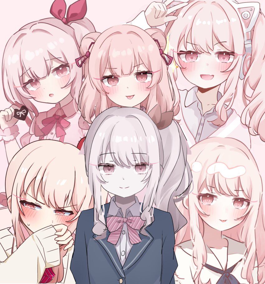 25-ji_nightcord_de._(project_sekai) absurdres akiyama_mizuki highres long_hair looking_at_viewer pink_eyes pink_hair project_sekai school_uniform side_ponytail uozakana
