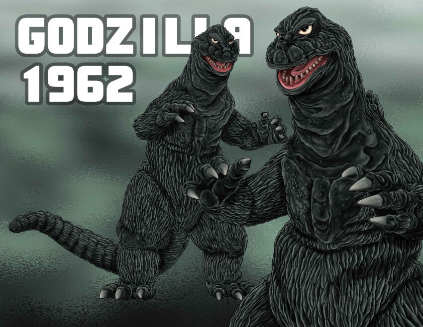 absurdres claws crossover dinosaur godzilla godzilla_(series) highres kaiju king_kong_(series) king_kong_vs._godzilla monster no_humans satoru33 tail toho yellow_eyes