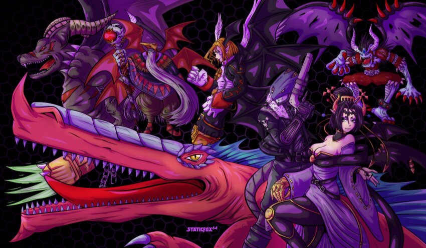 barbamon beelzebumon belphemon belphemon_rage_mode breasts demon demon_(digimon) demon_girl digimon digimon_(creature) fallen_angel highres leviamon lilithmon lucemon_falldown_mode mark_of_evil seven_great_demon_lords wings