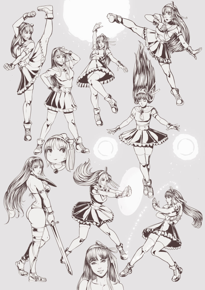 1girl asamiya_athena bikini hair_ornament highres idol princess_athena psycho_soldier purple_eyes purple_hair red_bikini school_uniform smile snk snk_heroines:_tag_team_frenzy star_(symbol) star_hair_ornament svc_chaos swimsuit the_king_of_fighters the_king_of_fighters_xiv