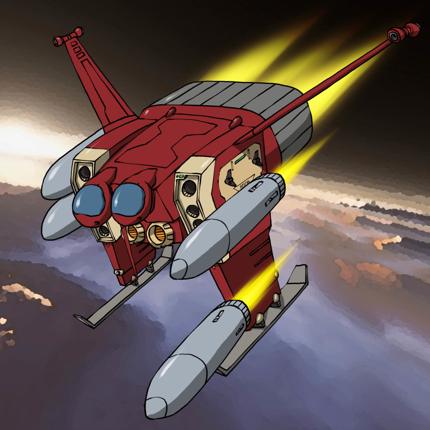 absurdres gattle gundam highres hirodango missile mobile_suit_gundam no_humans space spacecraft starfighter
