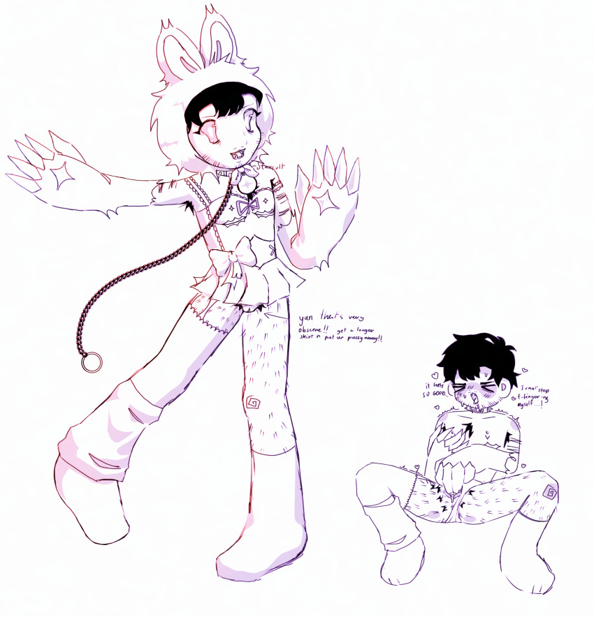 1boy absurdres blameitonjorge chain collar cuntboy hairy highres lingerie masturbation mexico non-web_source nude pussy_juice self-upload short_hair sketch skirt slavcvlt thighhighs trap uncensored underwear yun_kazuichi