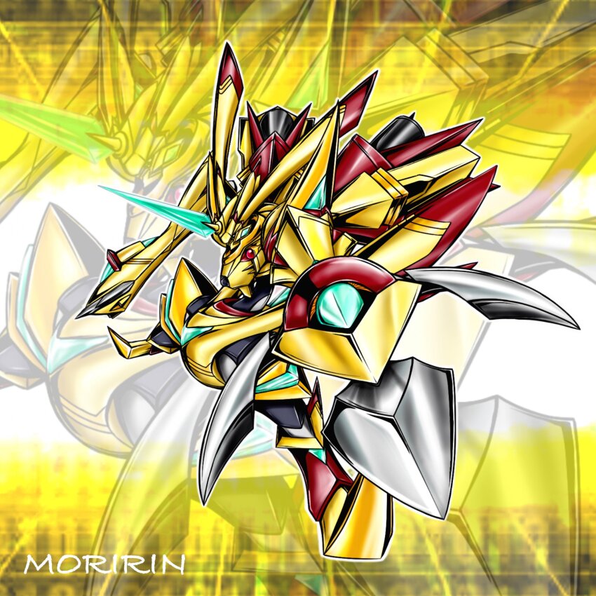 armor digimon digimon_(creature) highres horns rapidmon_(armor) rapidmon_x-antibody solo