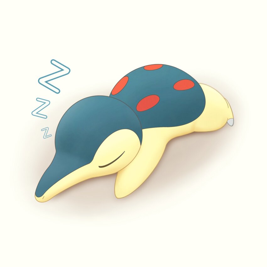 1other closed_eyes cyndaquil gen_2_pokemon highres lying nabehino528 nintendo no_humans on_stomach pokemon pokemon_(creature) sleeping solo white_background zzz
