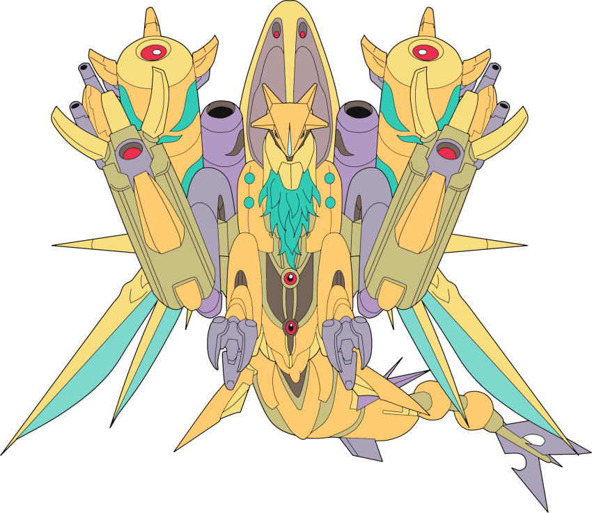 aegisdramon digimon digimon_(creature) dragon floating highres horns looking_at_viewer solo tail