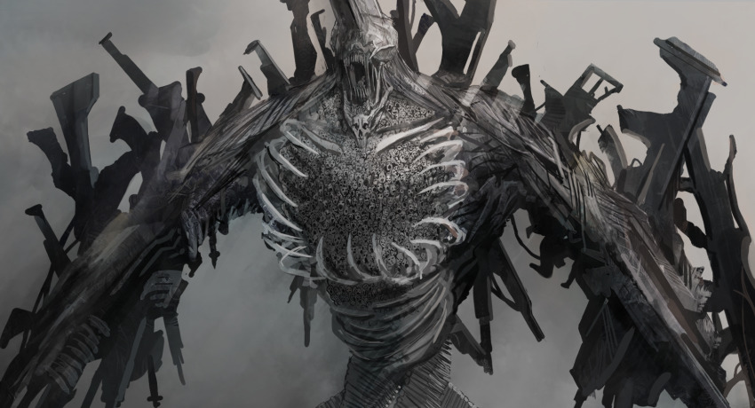 1other ak-12 ak-15 ak-47 ak-74 ak-74m aps_rifle ar-15 assault_rifle bullpup adaptive_combat_rifle chainsaw_man extra_faces fad_assault_rifle famas floating fx-05_xiuhcoatl greyscale gun gun_devil_(chainsaw_man) handgun highres hybrid kalashnikov_rifle m4_carbine m4_carbine monochrome monster multiple_weapons no_humans open_mouth ribs rifle sharp_teeth solo teeth user_autu5422 weapon