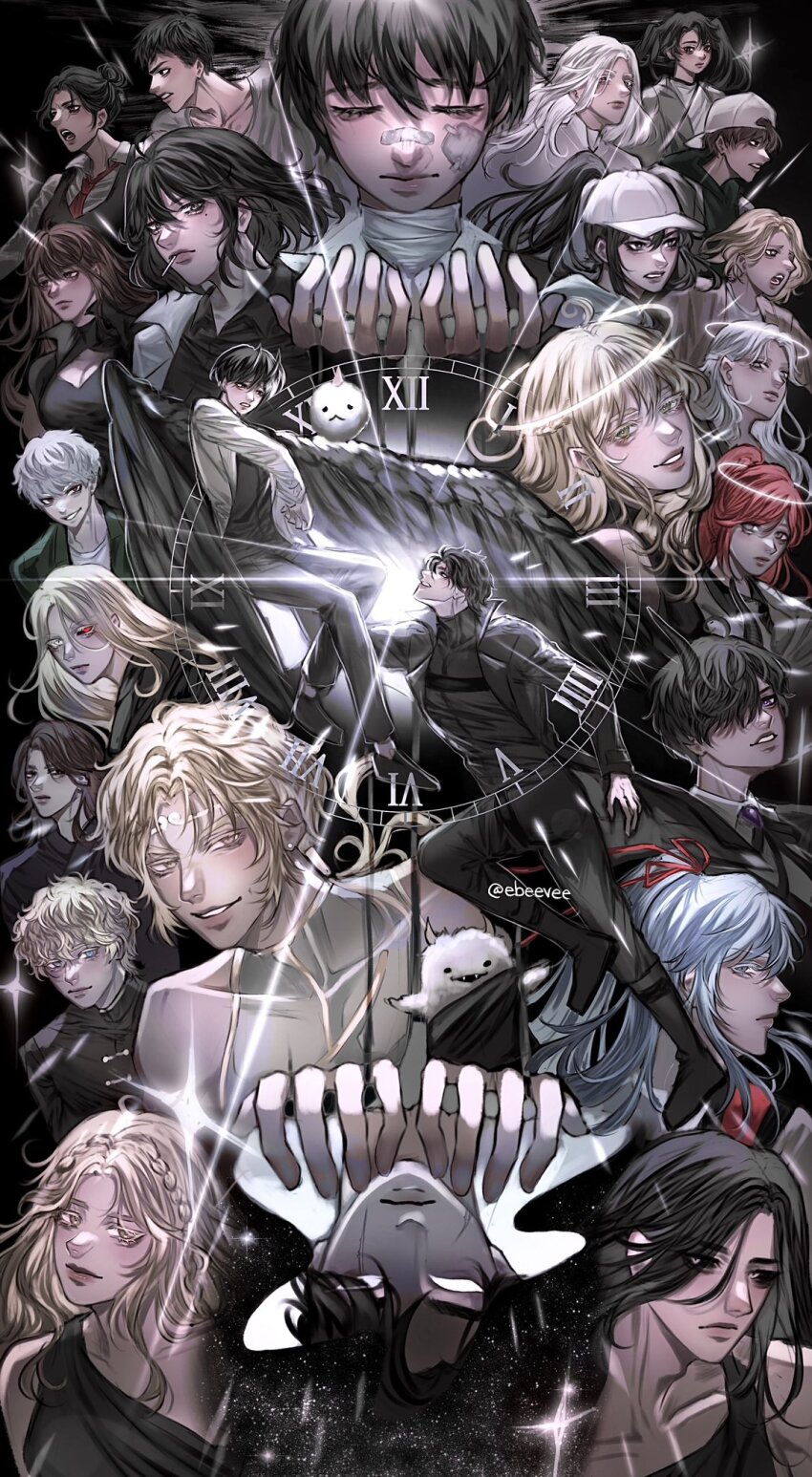 6+boys 6+girls :d :o absolutely_everyone abyssal_black_flame_dragon_(omniscient_reader&#039;s_viewpoint) anna_croft annotated asuka_ren bags_under_eyes bandage_on_face bandaged_neck bandages baseball_cap bihyung biyoo_(omniscient_reader&#039;s_viewpoint) black_coat black_hair black_sclera black_shirt black_vest black_wings blonde_hair blue_eyes blue_hair bob_cut braid breasts broken_glass brooch brown_hair character_request check_character cleavage clenched_teeth cloak closed_eyes coat colored_sclera demon_horns dokkaebi dragon_horn dual_persona empty_eyes everyone evie_(baoxiao) facing_viewer fangs feathered_wings floating frown full_body gabriel_(omniscient_reader&#039;s_viewpoint) glass glass_shards green_coat green_eyes grey_tunic grin hades_(omniscient_reader&#039;s_viewpoint) hair_bun hair_flowing_over hair_ribbon halo han_sooyoung hands_up hat headband heterochromia high_ponytail highres hood hooded_cloak horns jang_hayoung jewelry jung_heewon kim_dokja kim_namwoon kyrgios_rodgraim lee_gilyoung lee_hyunsung lee_jihye lee_seolhwa lee_sookyung long_hair multiple_boys multiple_expressions multiple_girls necktie official_alternate_costume oldest_dream omniscient_reader&#039;s_viewpoint open_clothes open_coat open_mouth persephone_(omniscient_reader&#039;s_viewpoint) pocket_watch ponytail popped_collar purple_eyes reaching reaching_towards_another red_eyes red_hair red_necktie ribbon robe roman_numeral sand scar scar_on_neck secretive_plotter serious shin_yoosung shirt short_hair short_twintails sidelocks smile sparkle starry_sky_print sun_wukong_(omniscient_reader&#039;s_viewpoint) teeth tunic twintails very_long_hair vest watch white_coat white_hair white_shirt wings yoo_joonghyuk yoo_mia yoo_sangah