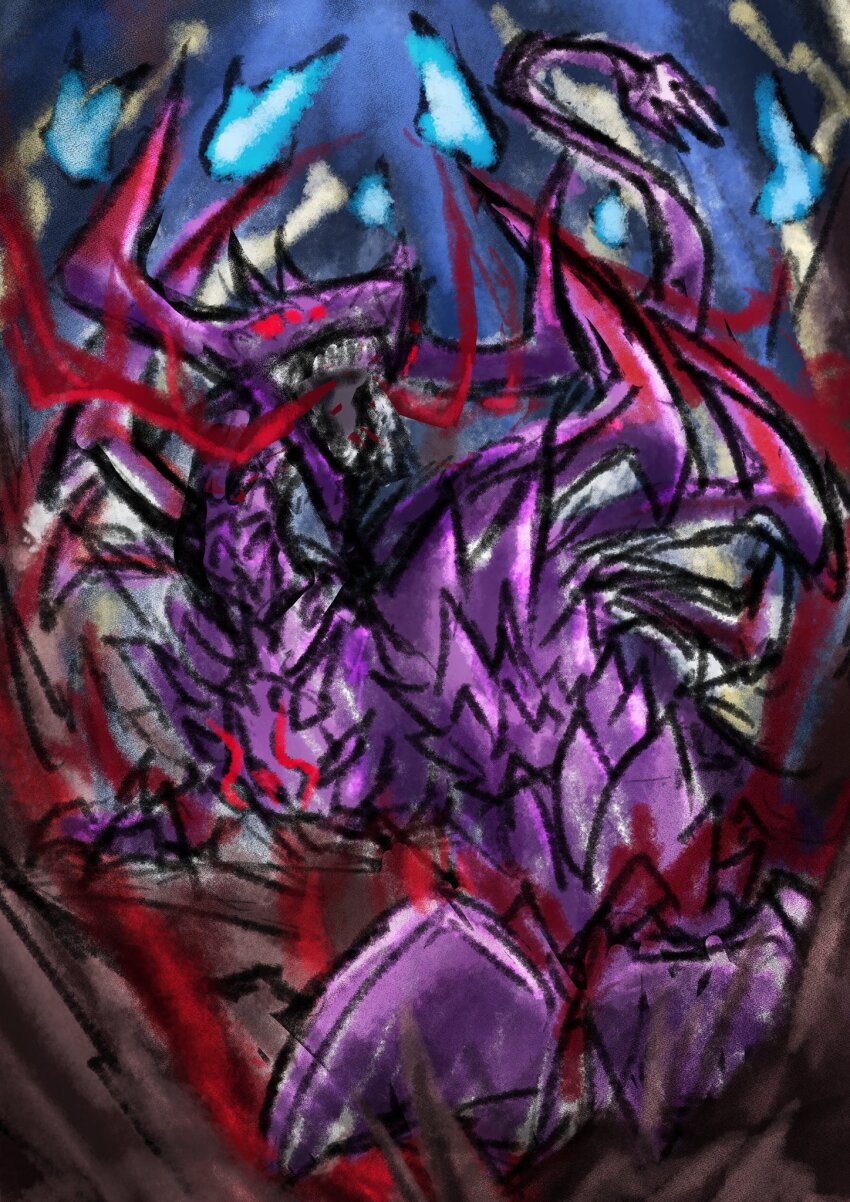 1other corruption digimon digimon_(creature) dragon highres horns huanglongmon huanglongmon_ruin_mode other_focus solo