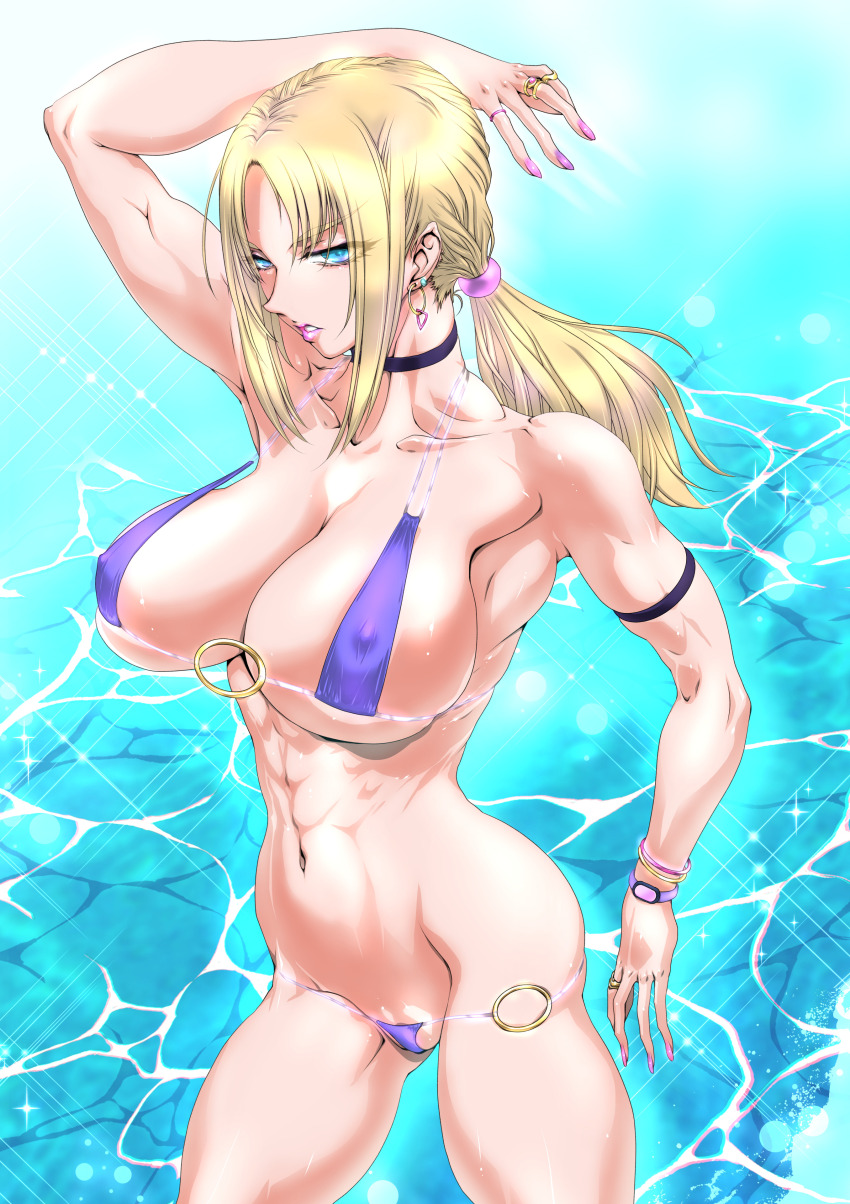 1girl absurdres breasts highres huge_breasts long_hair nina_williams tekken yuri_ai