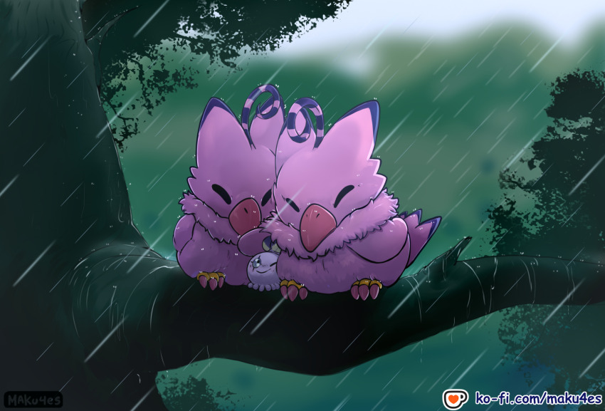 beak digimon digimon_(creature) feathers fluffy piyomon pyocomon rain wings