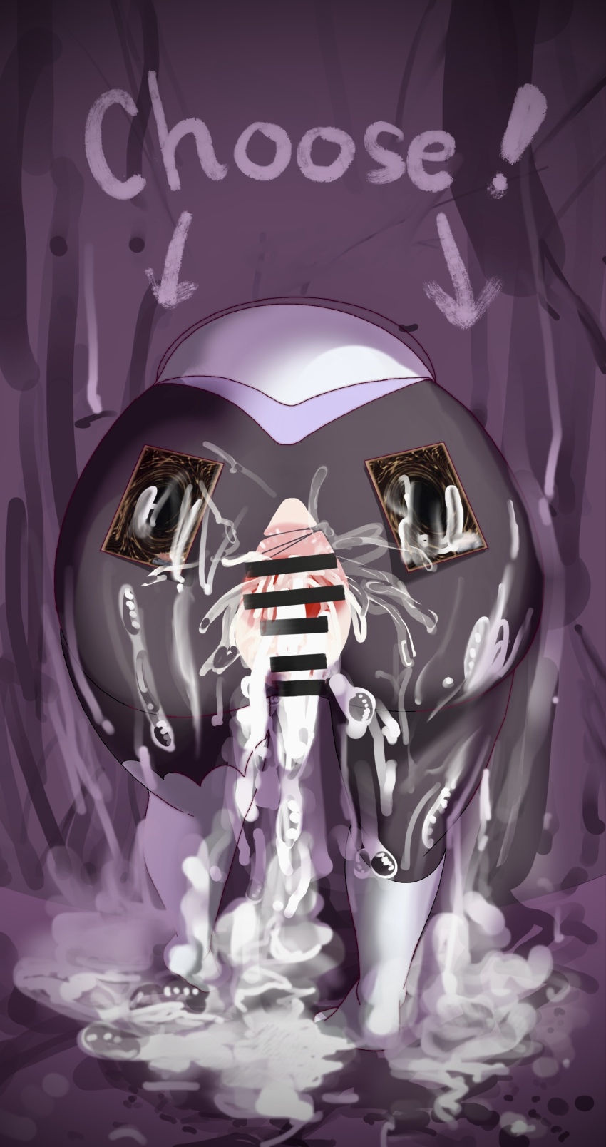 1girl absurdres after_anal after_rape after_vaginal aftersex artist_name artist_request ass ass_focus bdsm black_bodysuit blue_eyes bodysuit bondage bound breasts bukkake censored cleavage cum cum_bubble cum_in_ass cum_in_pussy cum_on_body cum_on_legs cum_on_lower_body cum_on_lower_legs cum_overflow cumdrip female_focus gaping gaping_anus gaping_pussy helmet highres large_breasts long_hair solo stuck swordsoul_(yu-gi-oh!) swordsoul_of_mo_ye through_wall twintails unworn_headwear unworn_helmet white_hair yu-gi-oh!