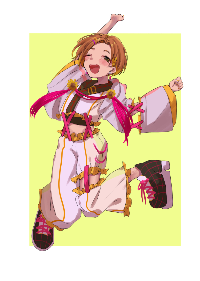 1girl full_body highres idolmaster idolmaster_cinderella_girls one_eye_closed open_mouth ryuzaki_kaoru solo toya_0321