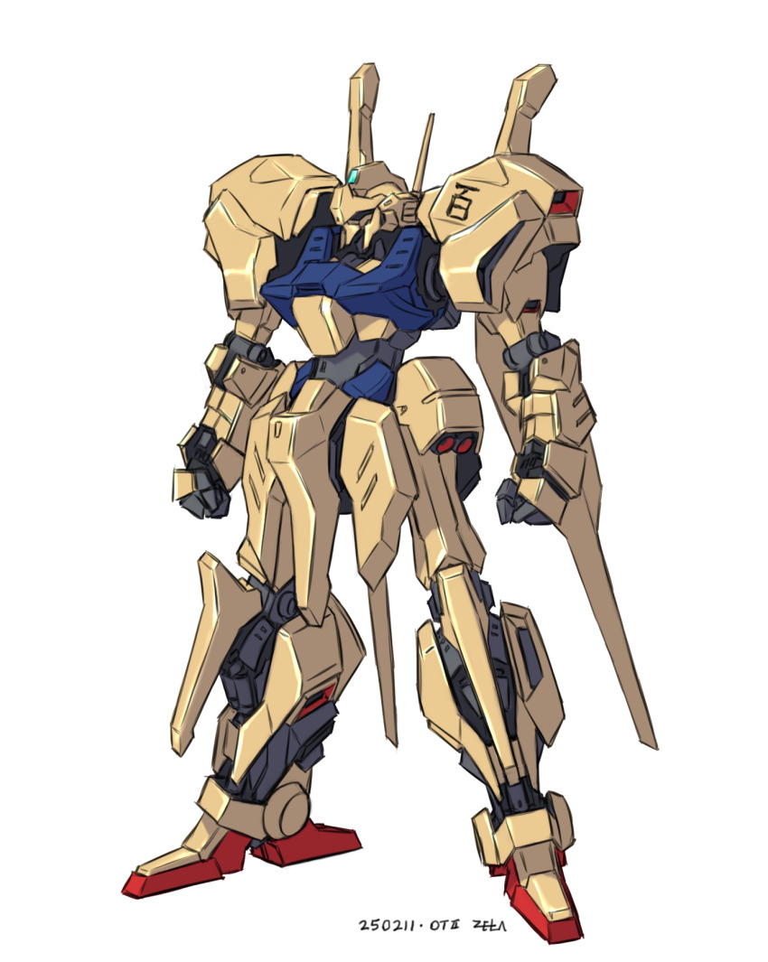 2015 aeug character_name clenched_hands colored_lineart commentary_request dated exposed_internal_machinery gundam highres hyaku_shiki korean_commentary mecha mecha_focus mobile_suit no_humans original radio_antenna redesign robot roundel science_fiction signature sketch title translation_request white_background z006 zeta_gundam zeta_gundam_define