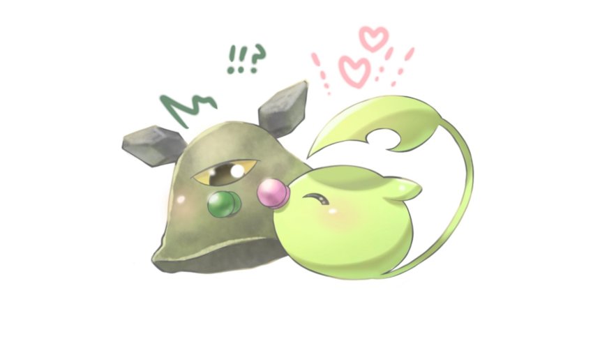 baby digimon heart highres leaf leafmon pacifier sunamon tail