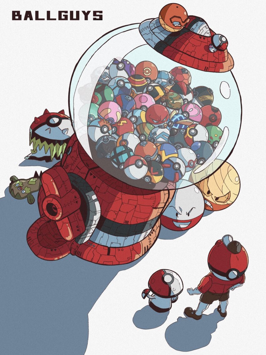 1boy amoonguss ball_guy baseball_cap beast_ball brute_bonnet cherish_ball debudebumetabo dive_ball dream_ball dusk_ball fast_ball foongus friend_ball galarian_form galarian_stunfisk gashapon gen_5_pokemon gen_8_pokemon great_ball gumball_machine hat heal_ball heavy_ball highres hisuian_electrode hisuian_great_ball hisuian_heavy_ball hisuian_poke_ball hisuian_ultra_ball hisuian_voltorb level_ball love_ball lure_ball luxury_ball mascot_costume mascot_head master_ball moon_ball nest_ball nintendo origin_ball poke_ball poke_ball_(basic) poke_ball_print pokemon pokemon_swsh polo_shirt premier_ball red_shirt repeat_ball safari_ball shirt strange_ball timer_ball ultra_ball