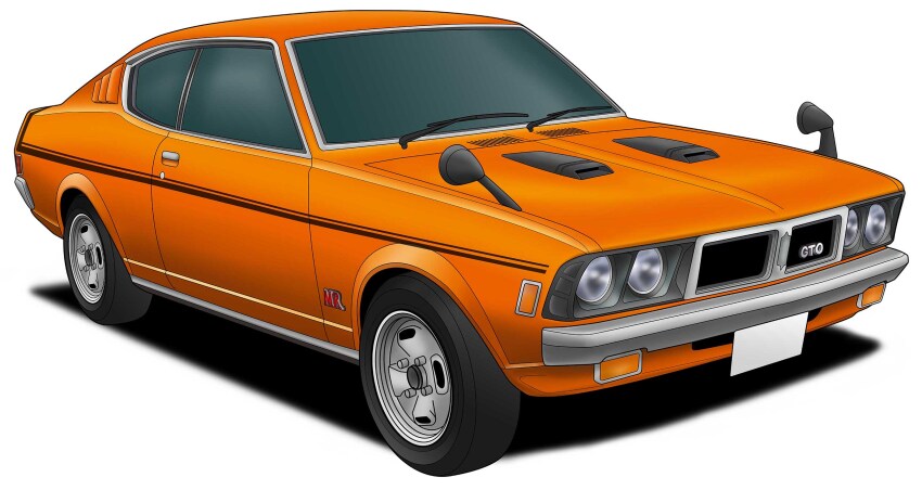 car highres mitsubishi_galant_gto mitsubishi_motors motor_vehicle muscle_car no_humans original shadow simple_background tsuzuki1110 vehicle_focus white_background