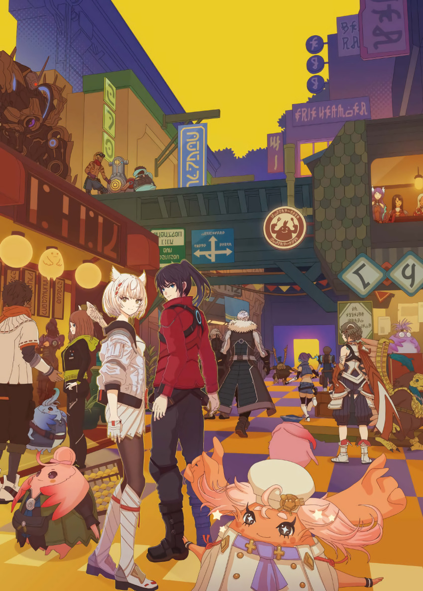 1other 6+boys 6+girls api_(xenoblade) artist_request ashera_(xenoblade) bad_source black_pantyhose boots brighid_(xenoblade) character_request cleaned cubibi_(xenoblade) elma_(xenoblade_x) eunie_(xenoblade) gem_man_(xenoblade) gray_(xenoblade) hat highres jacket juniper_(xenoblade) lanz_(xenoblade) manana_(xenoblade) mecha mio_(xenoblade) monolith_soft monopon multiple_boys multiple_girls noah_(xenoblade) nopon official_art outdoors pantyhose red_jacket riku_(xenoblade) road road_sign robot seekseek_(xenoblade) segiri_(xenoblade) sena_(xenoblade) sharla_(xenoblade) sign sky smile street taion_(xenoblade) third-party_source tirkin_(xenoblade) translated urban valdi_(xenoblade) xeno_(series) xenoblade_chronicles_(series) xenoblade_chronicles_1 xenoblade_chronicles_2 xenoblade_chronicles_3 xenoblade_chronicles_x yellow_sky