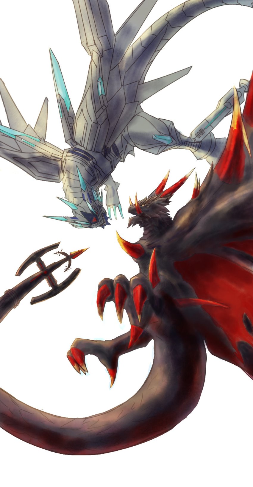 absurdres digimon dragon highres horns metallicdramon solo tail volcanicdramon wings
