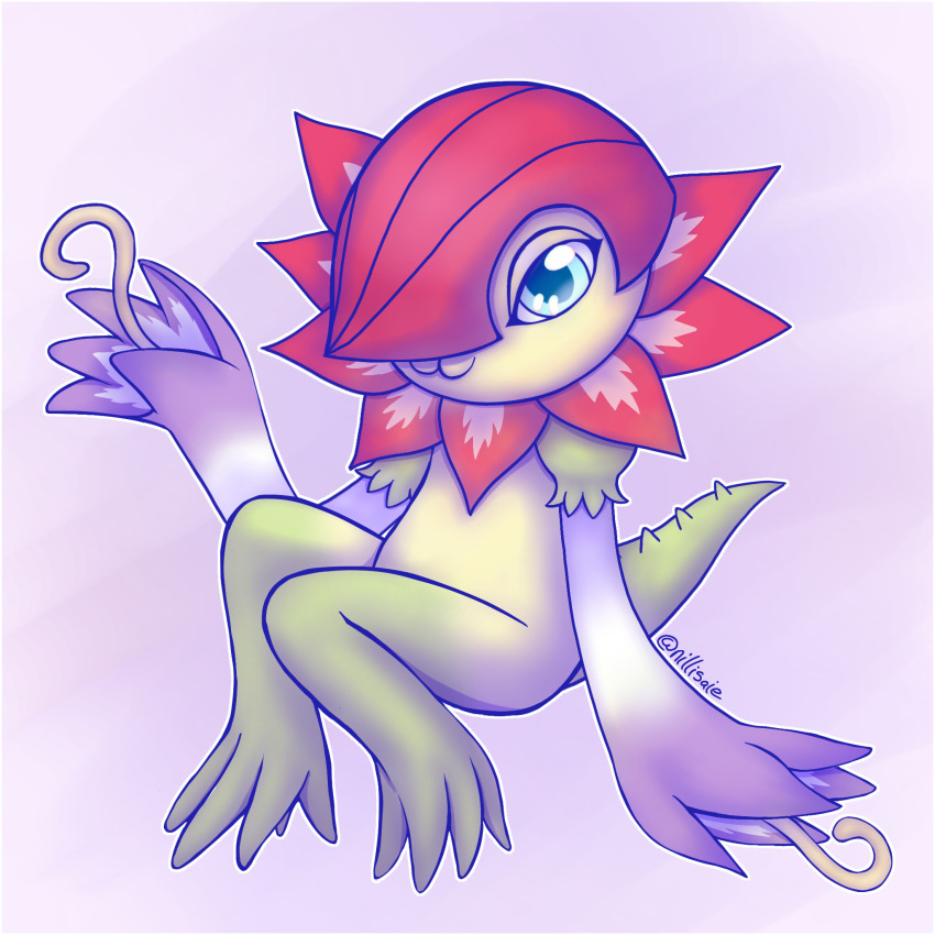 digimon digimon_(creature) floramon flower highres monster_girl petals plant_girl sharp_teeth teeth