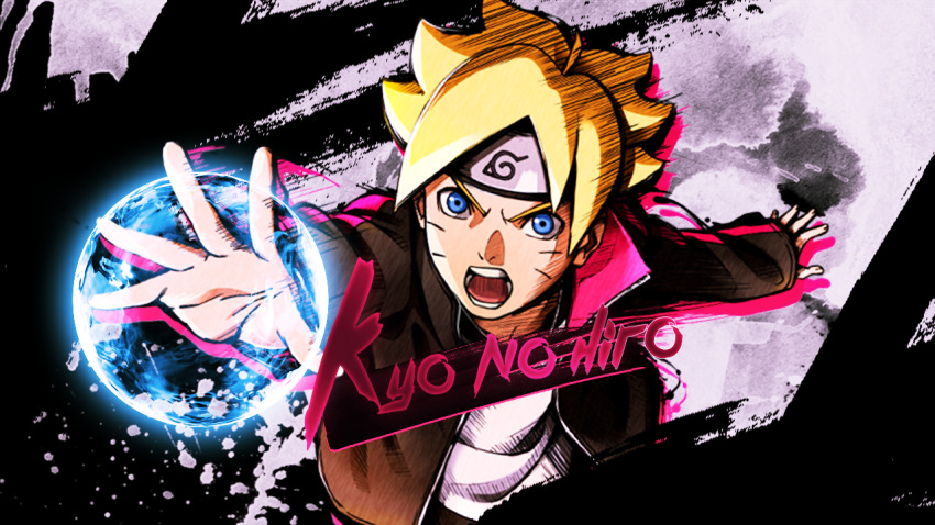 1boy blonde_hair blue_eyes boruto:_naruto_next_generations boruto:_naruto_the_movie child commentary electricity english_commentary facial_mark forehead_protector glowing jacket long_sleeves looking_at_viewer male_focus naruto_(series) open_mouth short_hair solo spike7x spiked_hair upper_body uzumaki_boruto whisker_markings
