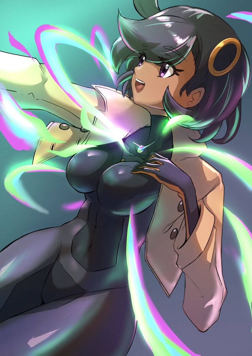 1girl breasts deekei emma_(pokemon) large_breasts pokemon pokemon_legends:_z-a short_hair solo