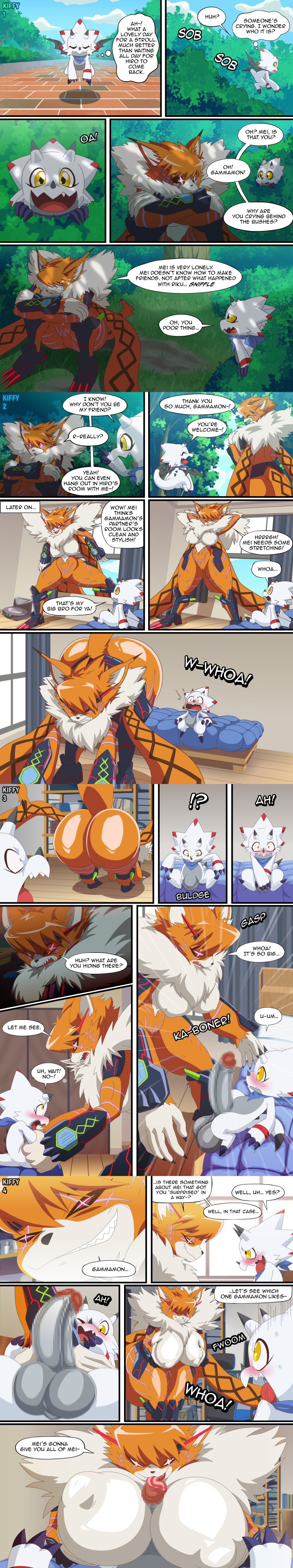 _ absurdres armor ass breasts digimon digimon_(creature) digimon_ghost_game furry furry_female gammamon highres meicrackmon_vicious_mode paizuri