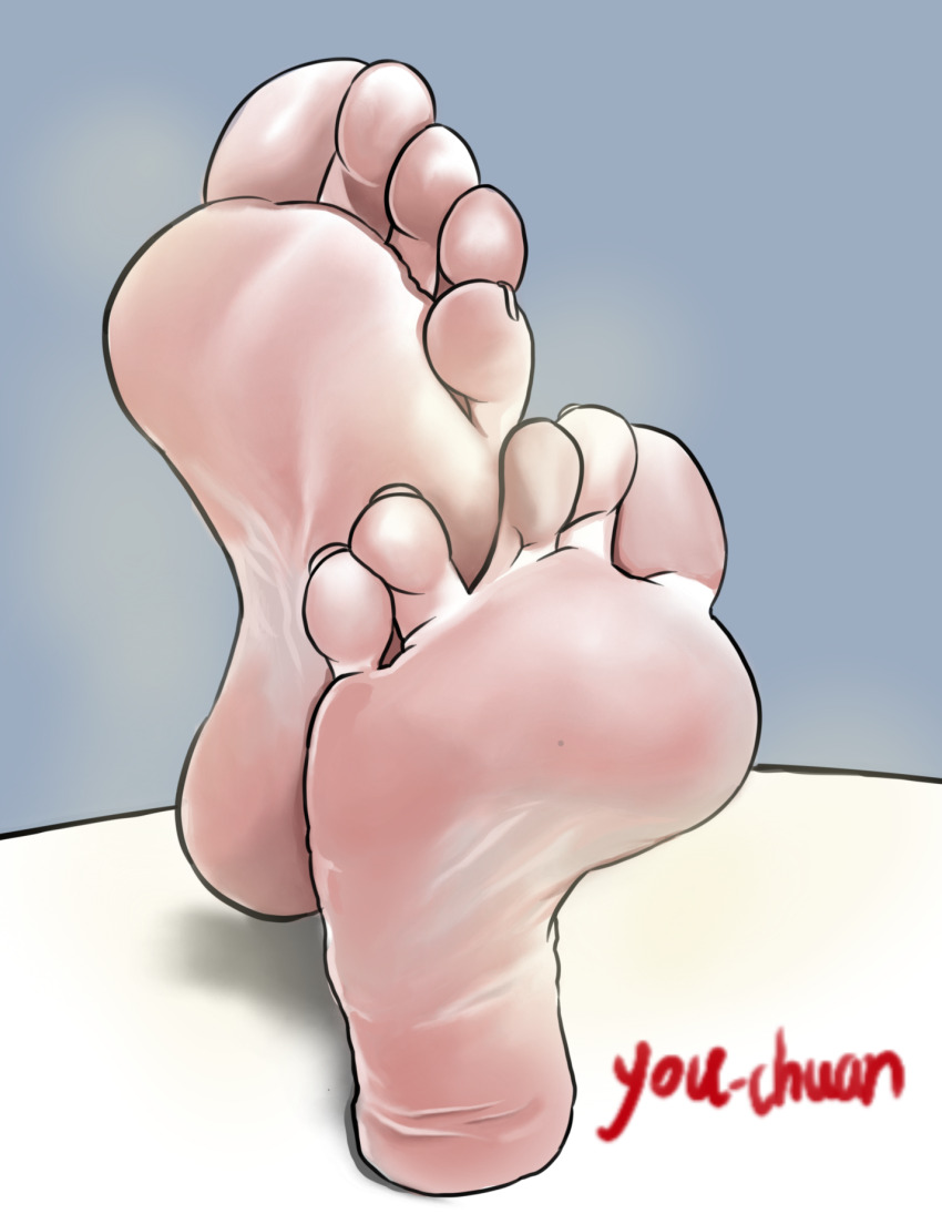 1girl barefoot feet feiren_zai highres jiuyue_(fei_ren_zai) soles steam toes you_chuan_hui