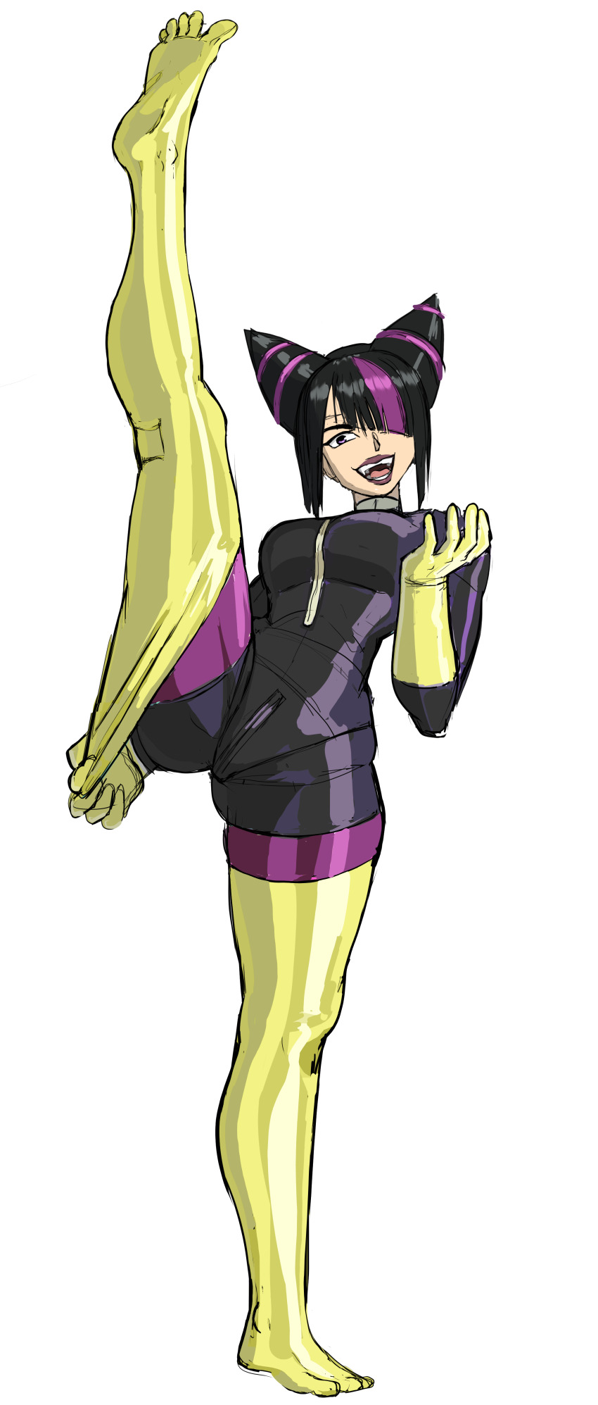 bodysuit gloves han_juri latex latex_bodysuit latex_gloves latex_stockings street_fighter tagme tallinax
