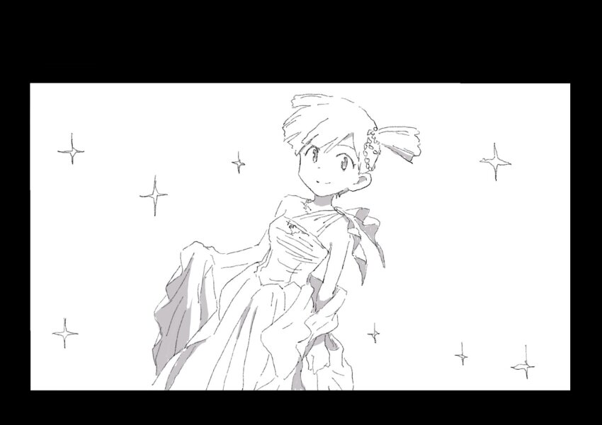 1girl alternate_costume asymmetrical_hair bare_shoulders blush breasts closed_mouth dress gym_leader hair_ornament looking_at_viewer misty_(pokemon) nintendo pokemon pokemon_(anime) pokemon_adventures pokemon_rgby ponytail short_hair side_ponytail sleeveless smile solo sparkle standing