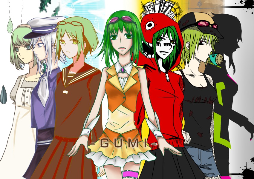 6+girls absurdres bad_id bad_pixiv_id glasses gumi highres matryoshka_(vocaloid) md5_mismatch mozaik_role_(vocaloid) multiple_girls nakimushi_ensemble_(vocaloid) panda_hero_(vocaloid) songover vocaloid