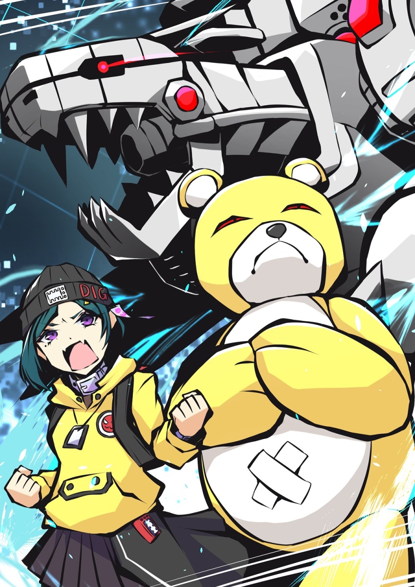 cosplay digimon digimon_(creature) digimon_world glowing glowing_eye hat highres mameo_(digimon) mameo_(digimon)_(cosplay) monzaemon mugendramon red_eyes