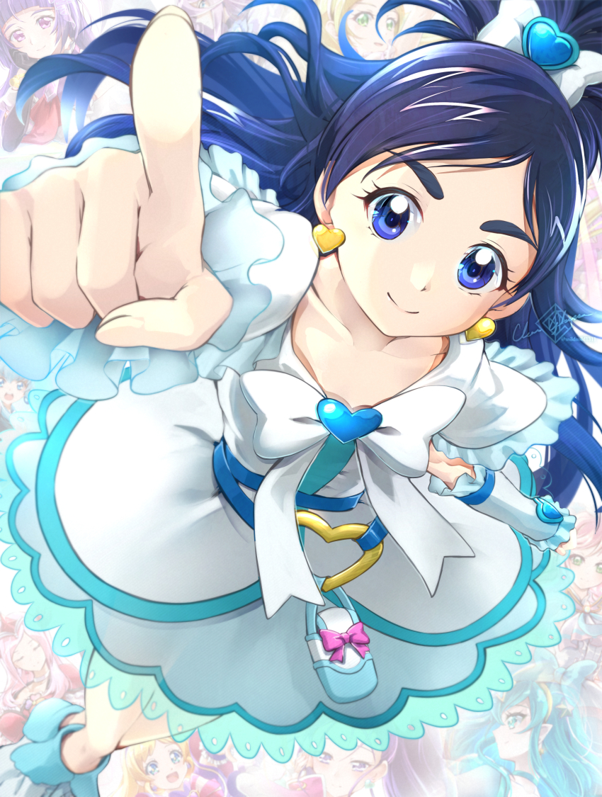 1girl black_hair blue_eyes blue_hair boots bow brooch clear_glass_(mildmild1311) cure_egret cure_friendy cure_magical cure_milky cure_moonlight cure_passion cure_princess cure_prism cure_rhythm cure_white dress earrings fresh_precure! frills futari_wa_precure futari_wa_precure_max_heart futari_wa_precure_splash_star gloves hagoromo_lala hair_ornament happinesscharge_precure! heart heart_brooch heart_earrings heartcatch_precure! higashi_setsuna highres hirogaru_sky!_precure inukai_iroha izayoi_liko izayoi_riko jewelry leg_warmers long_hair magical_girl mahou_girls_precure! minamino_kanade mishou_mai nijigaoka_mashiro precure precure_all_stars shirayuki_hime smile star_twinkle_precure suite_precure tsukikage_yuri white_dress wonderful_precure! yukishiro_honoka zoom_layer