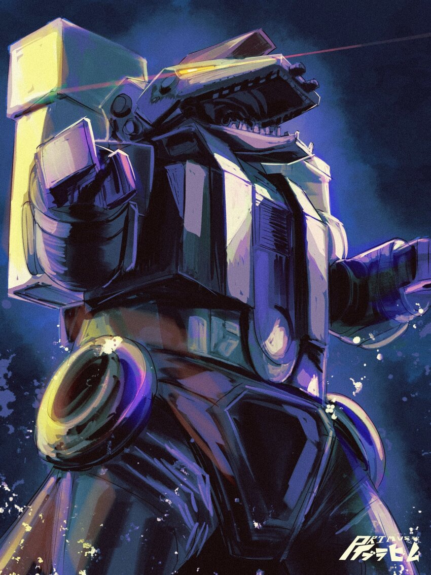dinosaur glowing glowing_eyes highres mecha mecha_focus no_humans non-humanoid_robot primusibi robot robot_animal science_fiction transformers trypticon yellow_eyes