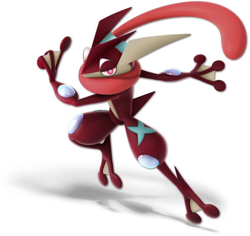 gen_6_pokemon greninja highres huge_filesize nintendo no_humans official_art pokemon pokemon_(creature) recolor super_smash_bros. tongue